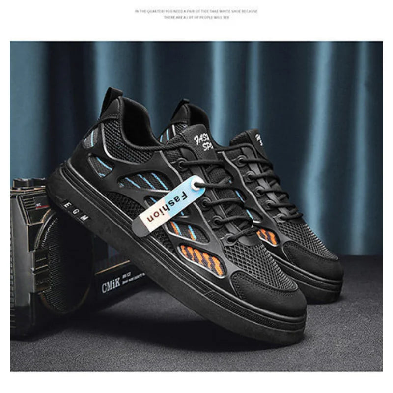 Breathable mesh shoes men's small white shoes thick soled sports and leisure board shoes