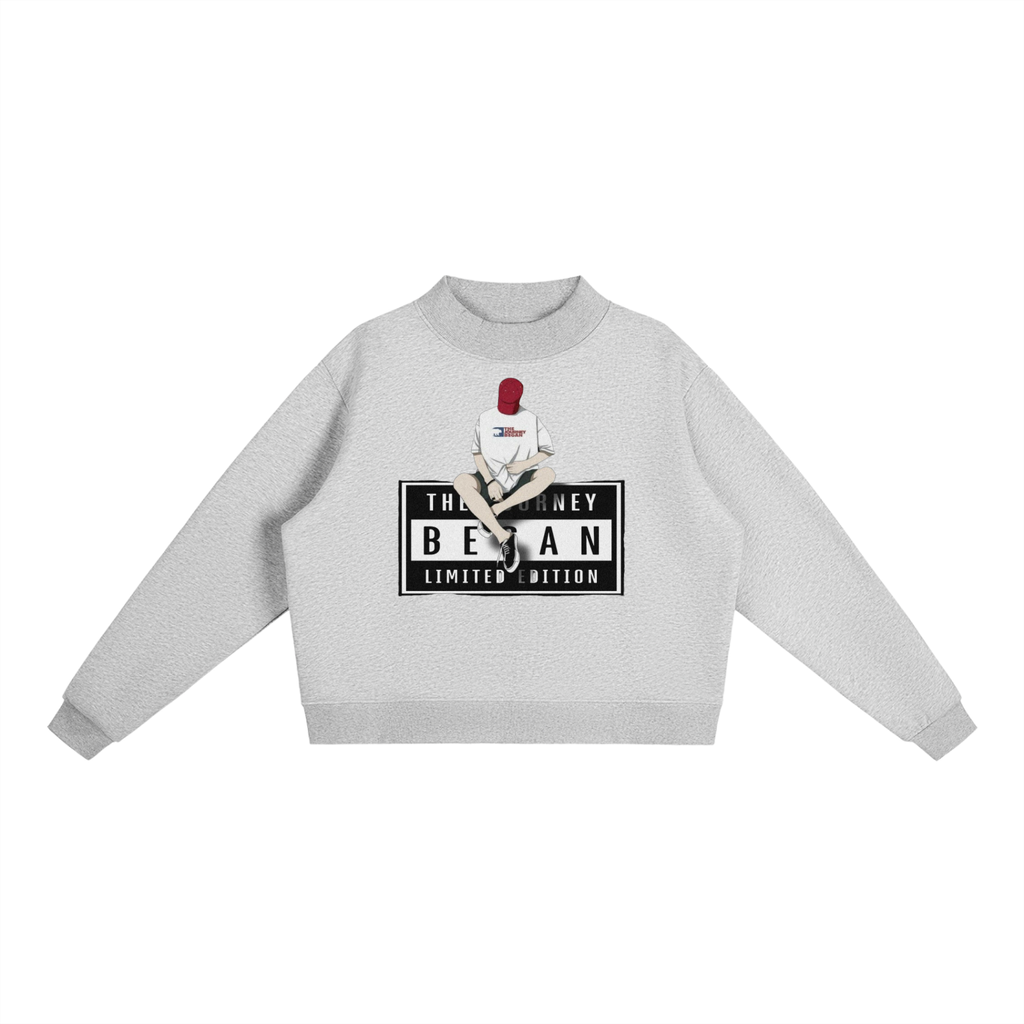 Essential Fleece Mock-Neck Crew Sweatshirt