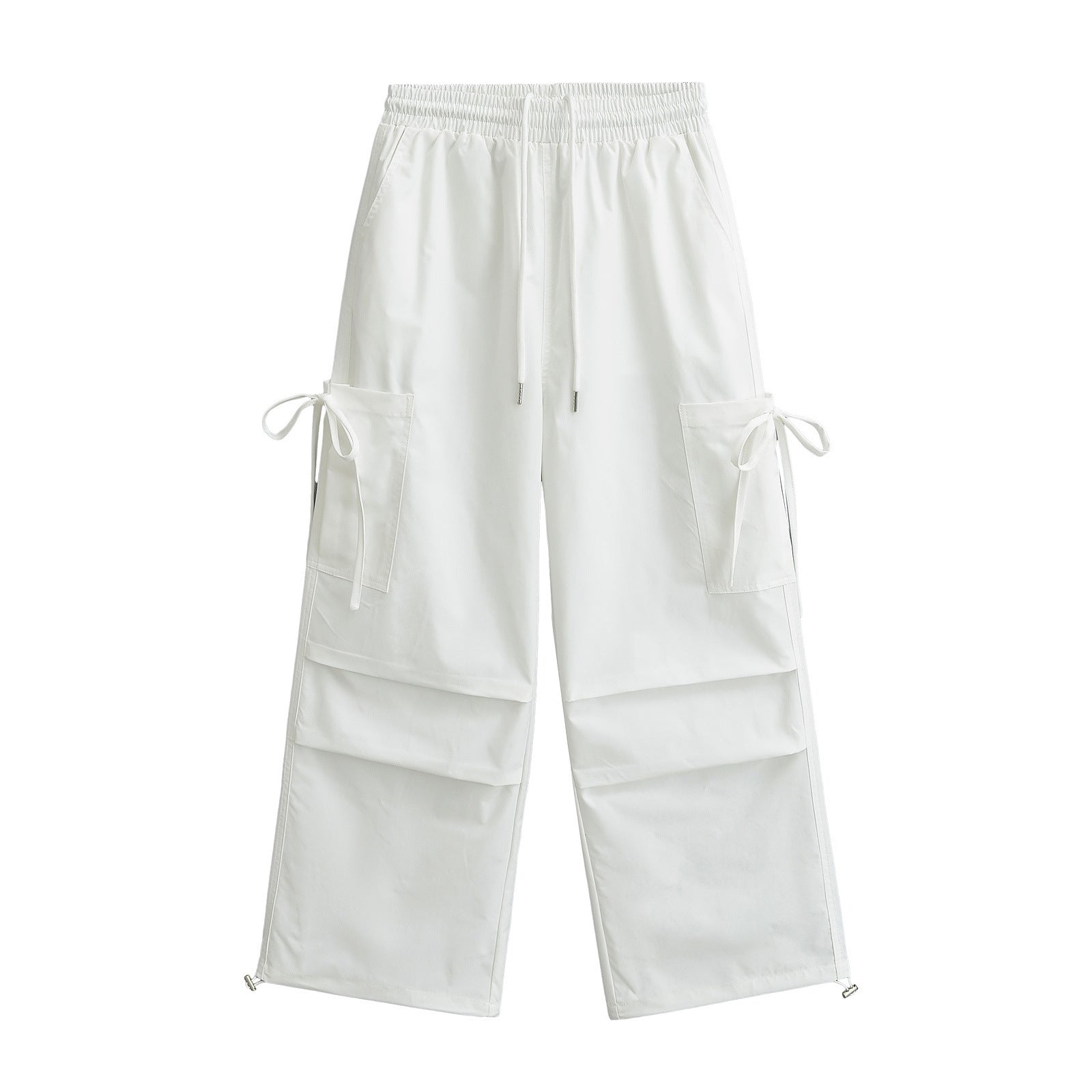 Pinch pleated drawstring work pants