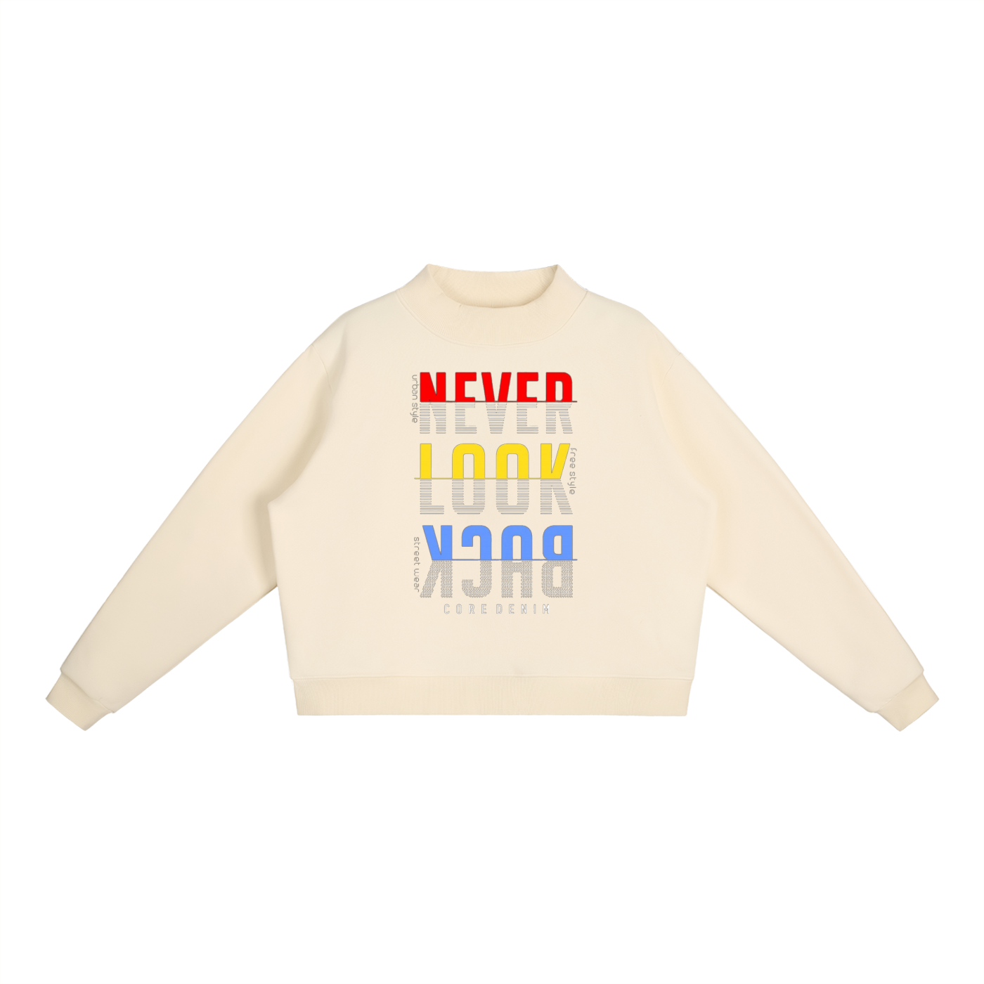 Essential Fleece Mock-Neck Crew Sweatshirt
