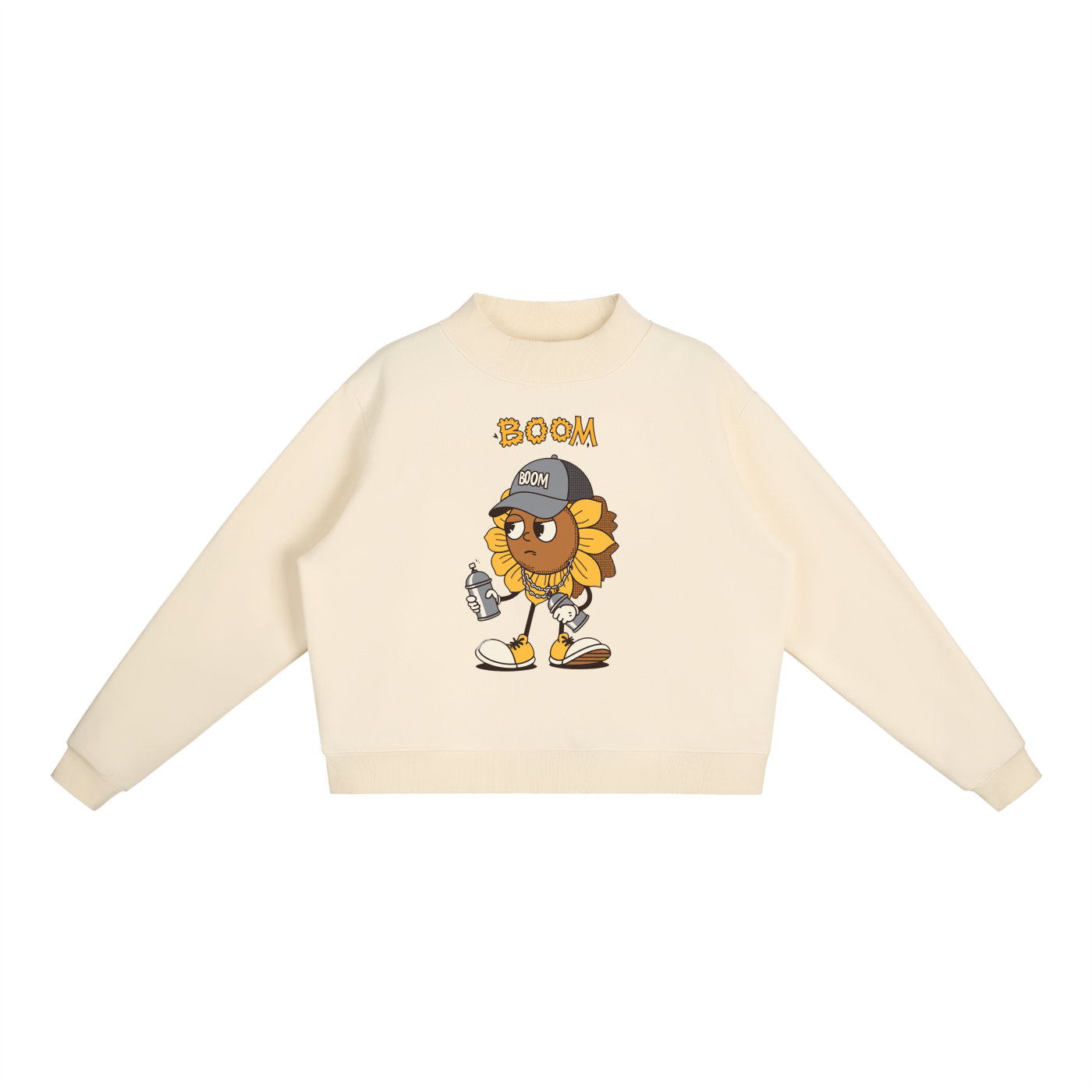 Essential Fleece Mock-Neck Crew Sweatshirt