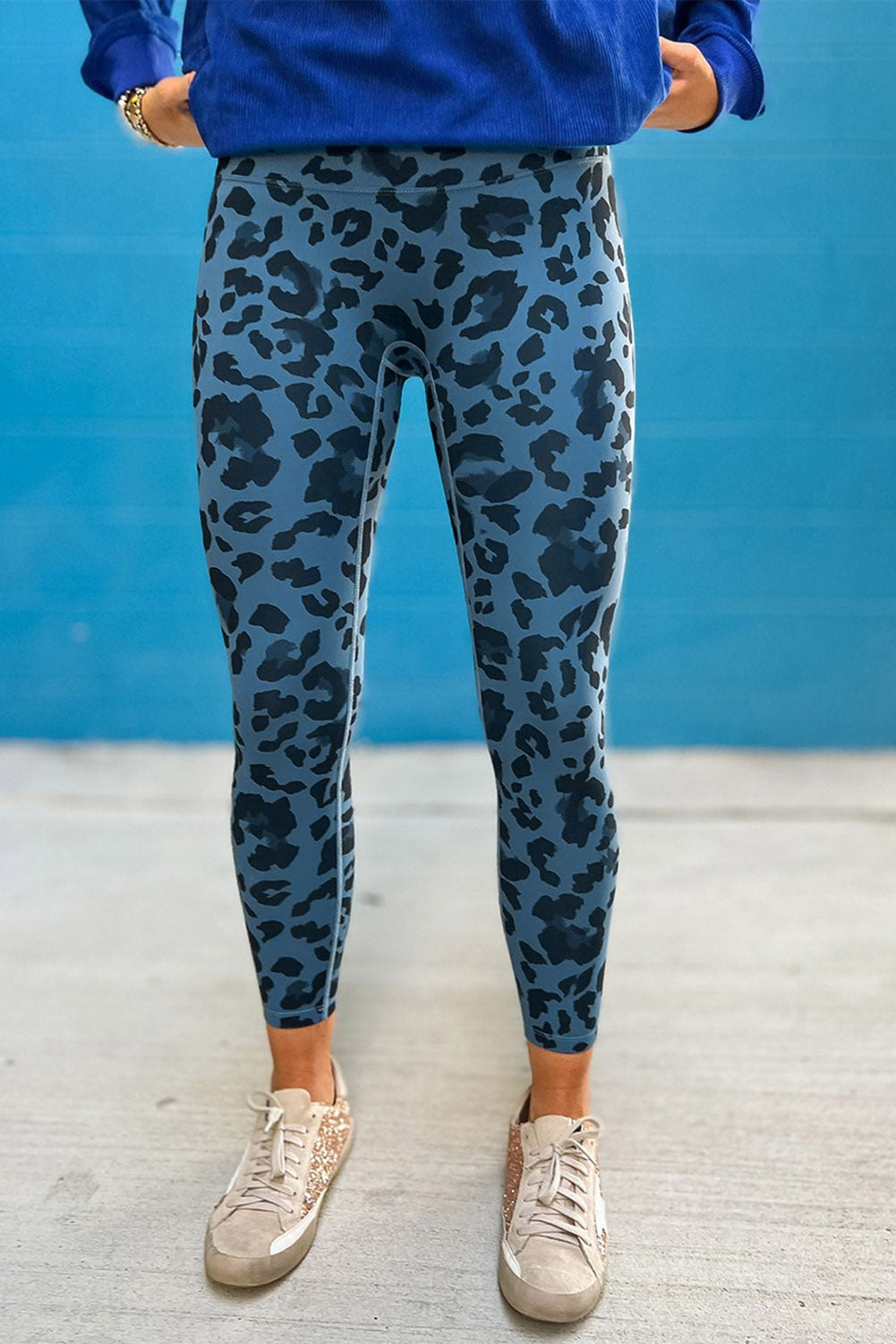 Green Classic Leopard Print Active Leggings