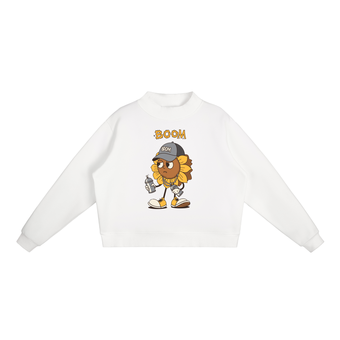 Essential Fleece Mock-Neck Crew Sweatshirt