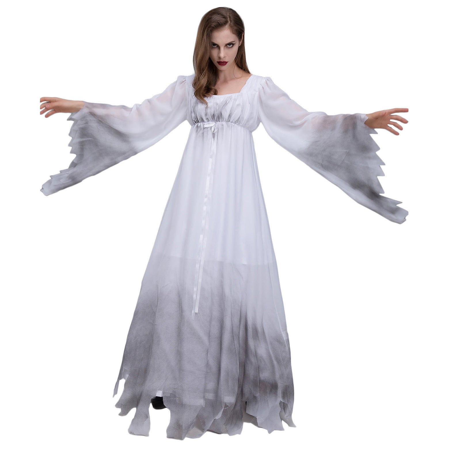 costume d'Halloween, costume de fantôme, costume de fantôme féminin, jeu de rôle