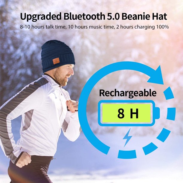 Gorro musical para hombre y mujer, gorro de punto con Bluetooth incorporado 
