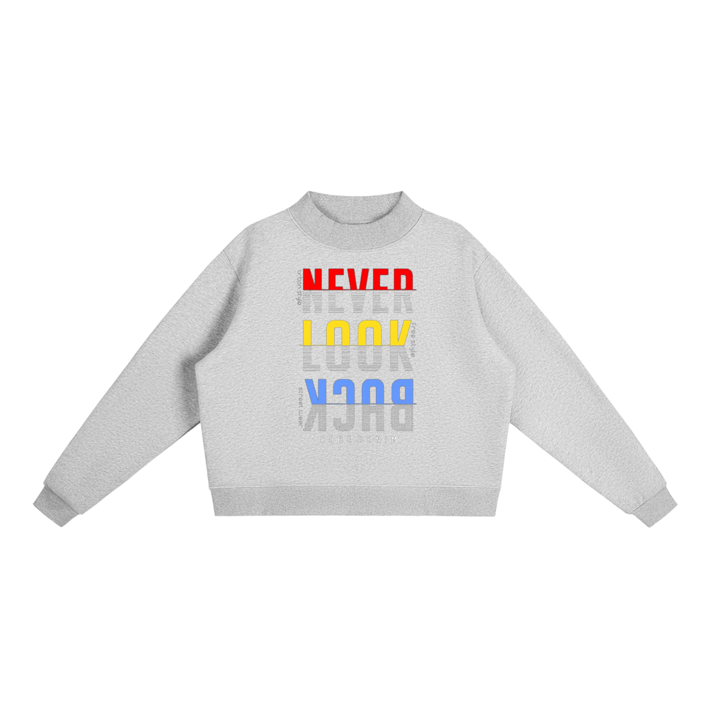 Essential Fleece Mock-Neck Crew Sweatshirt