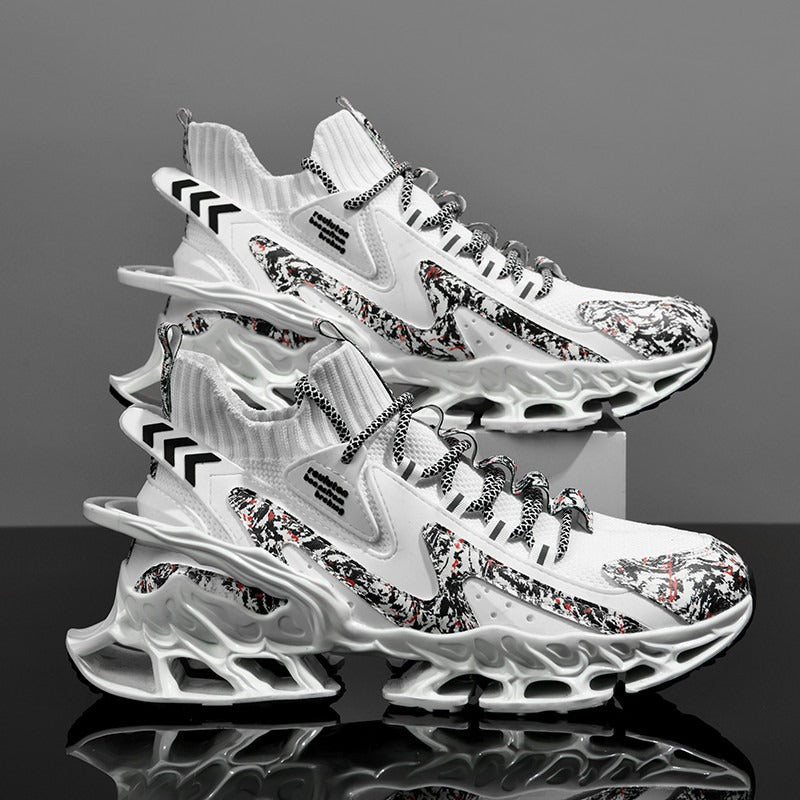 New Men's Shoes Summer Breathable Flyknit Sneakers Youth Blade Running Large Size Trendy Shoes