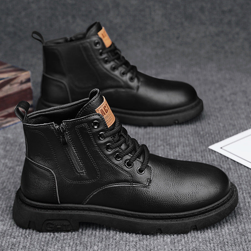Men's British style short boots for autumn new side zipper casual retro versatile Martin boots