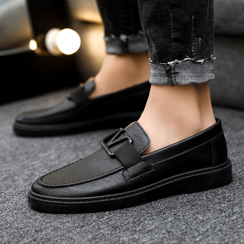 Zapatos de verano de estilo británico para hombre, zapatos casuales versátiles para hombre, zapatos formales de cuero negro para negocios, zapatos de trabajo de moda.