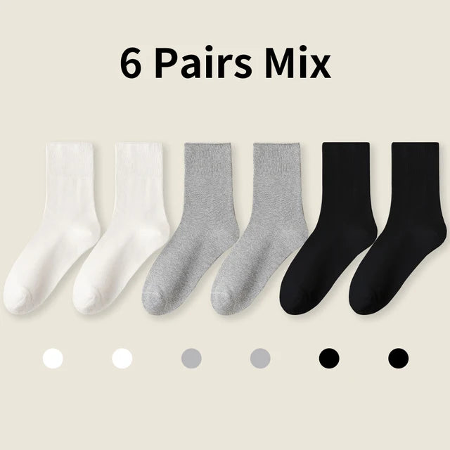 Pure cotton socks with loose cuffs for men and women