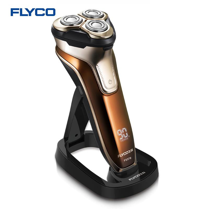 Rasoir électrique portable Flyco FS379 avec tête flottante 3D, rechargeable et lavable, lumière LED et charge rapide 