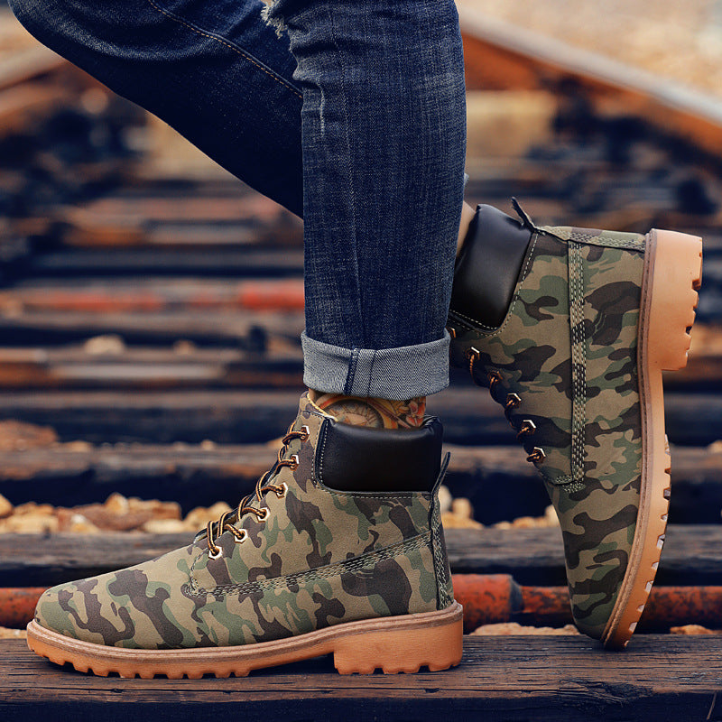 Fashionable high top Martin boots for men casual Baotou workwear shoes autumn and winter men's boots