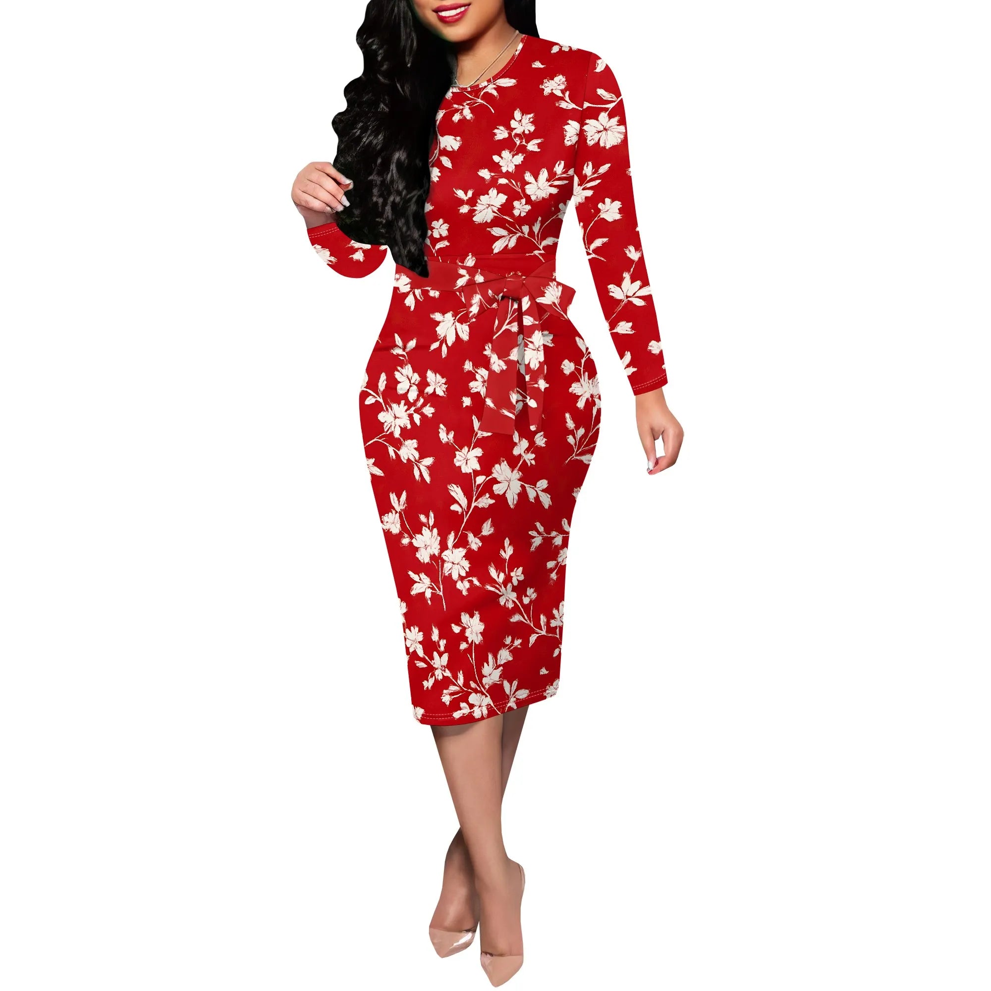 Women's Formal Church Dresses Elegant Midi Dress Office Pencil Dress for Work Funeral Cocktail Dresses