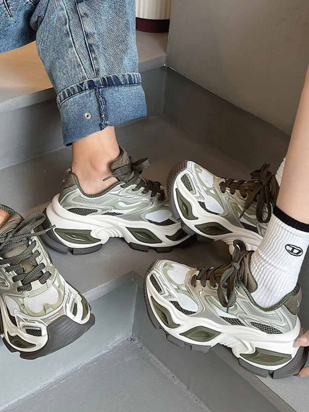 Breathable Chunky Platform Sneakers