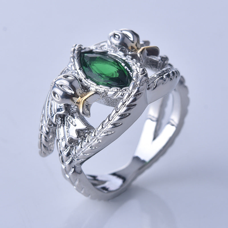 Plated with s925 Silver Mighty Ring, Aragon Ring, Barakh Ring, European and American Ins Two tone Ring