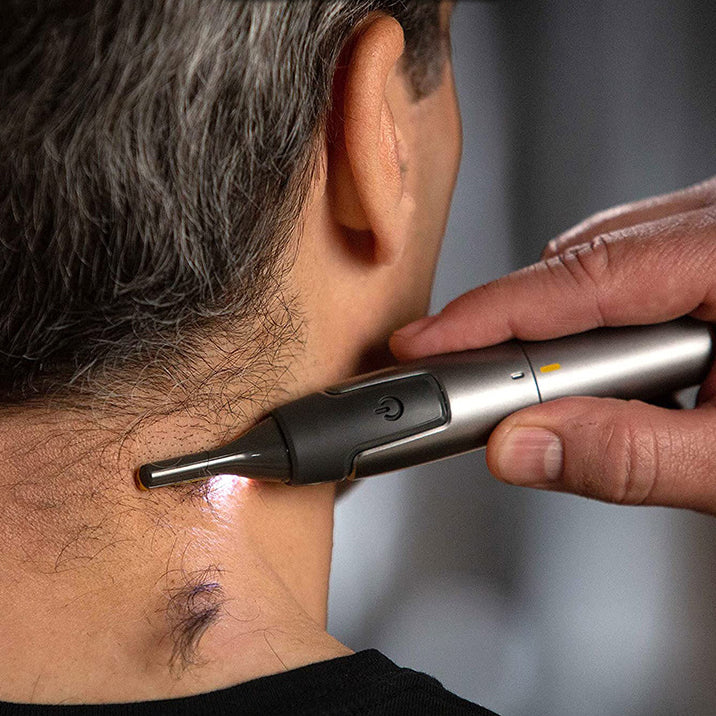 Appareil électrique pour tailler et entretenir les poils du nez, les sourcils et les favoris ; mini rasoir électrique rechargeable pour hommes 