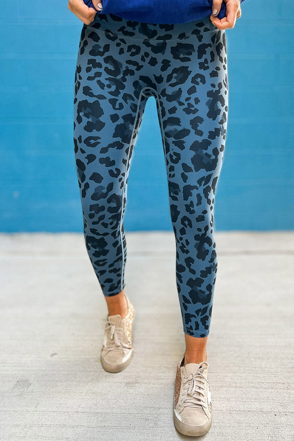 Green Classic Leopard Print Active Leggings