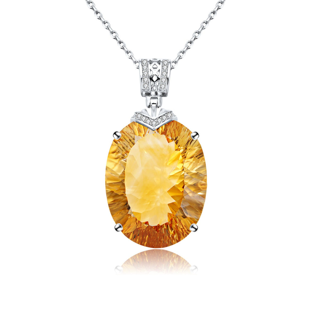LuxeJewels™ – Solaris Gemdrop Citrine Pendant Necklace