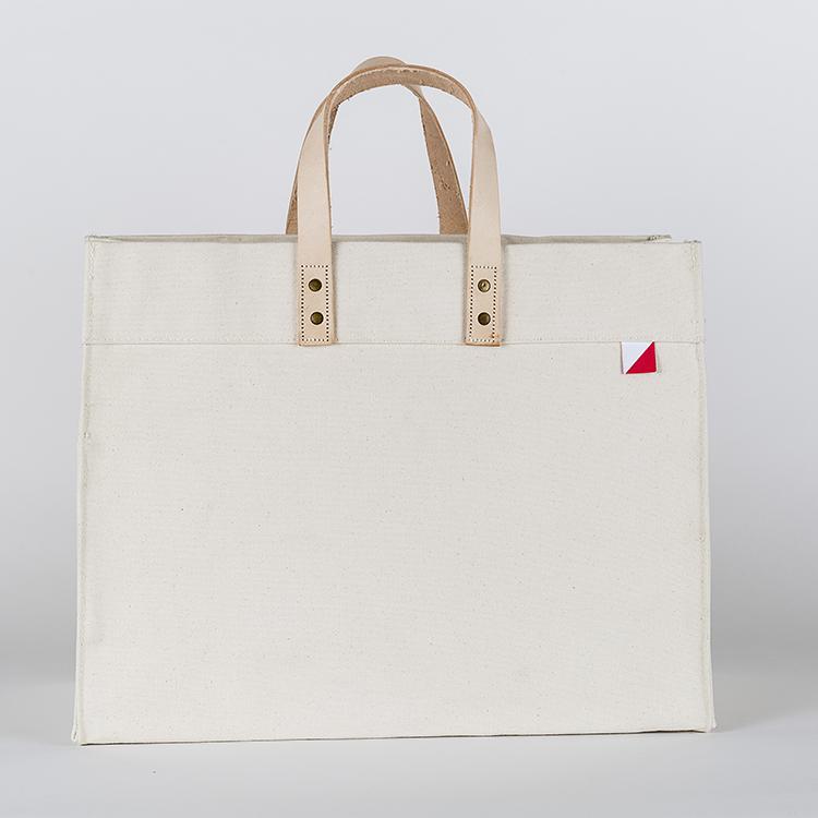 Box Tote Bag Canvas and Leather