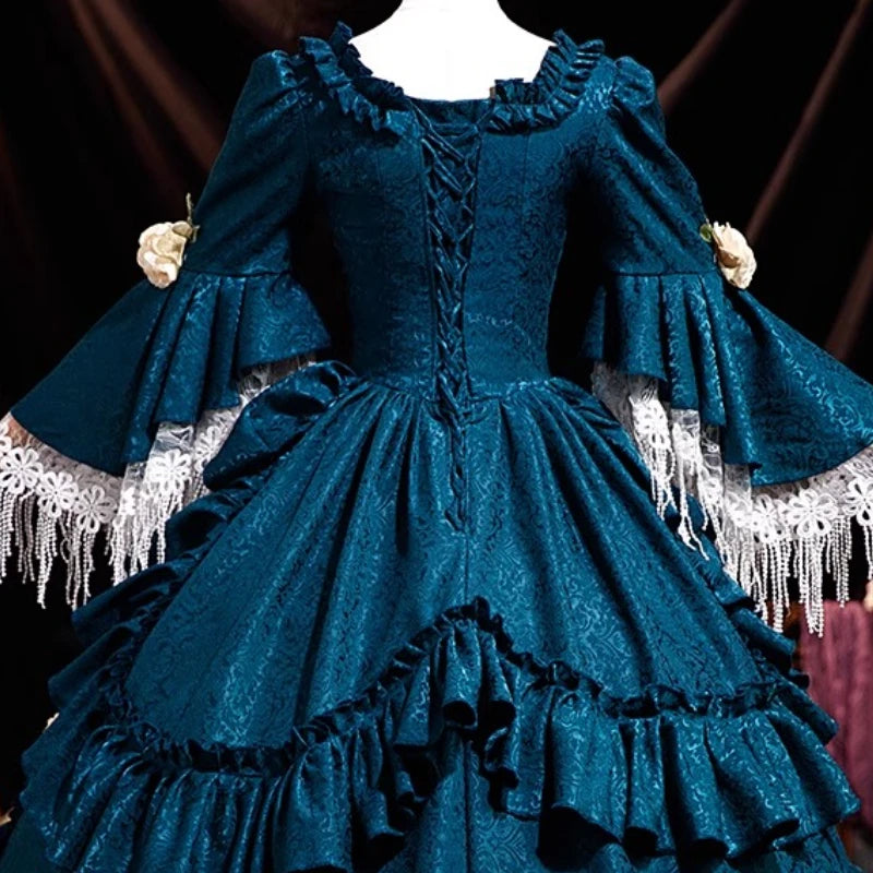 Vestido de gala estilo victoriano británico con temperamento de lujo, estilo princesa del bosque, corte francés, celebridades, banquetes, reuniones anuales 