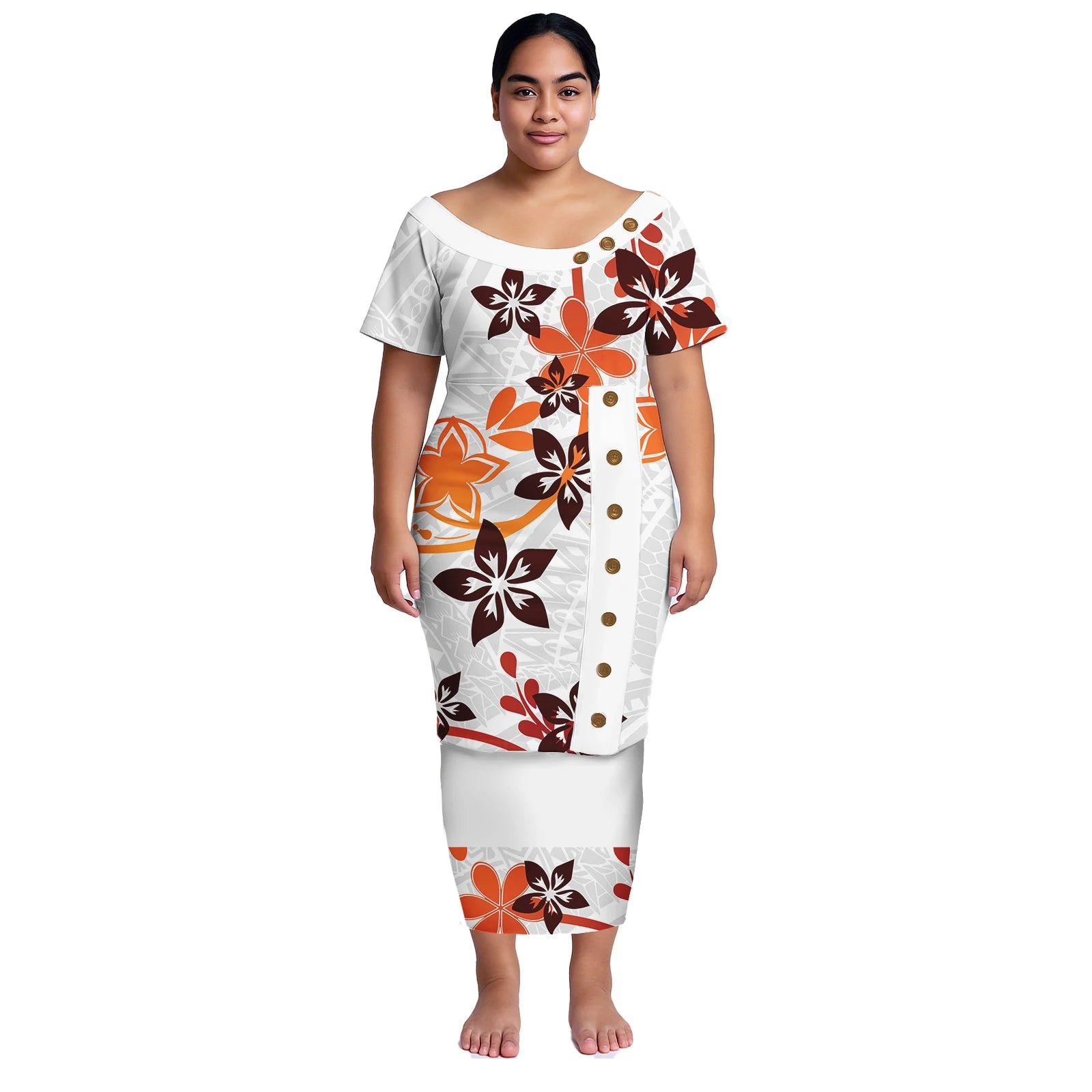 Shirt and Skirts 2Pcs Set Women Polynesian Style Print Night Dress Custom Print Big Size Clothing Summer Casual Dress