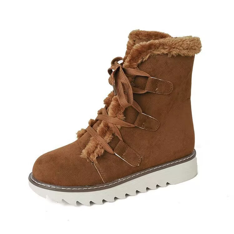 Snow Boots for Women Lace-up Warm Cotton Boots