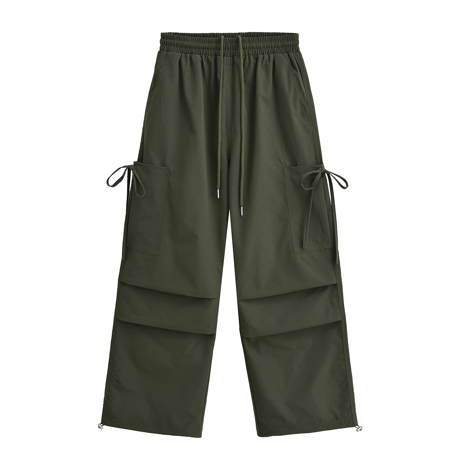 Pinch pleated drawstring work pants