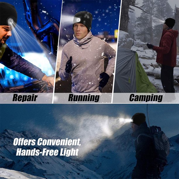 Gorro musical para hombre y mujer, gorro de punto con Bluetooth incorporado 