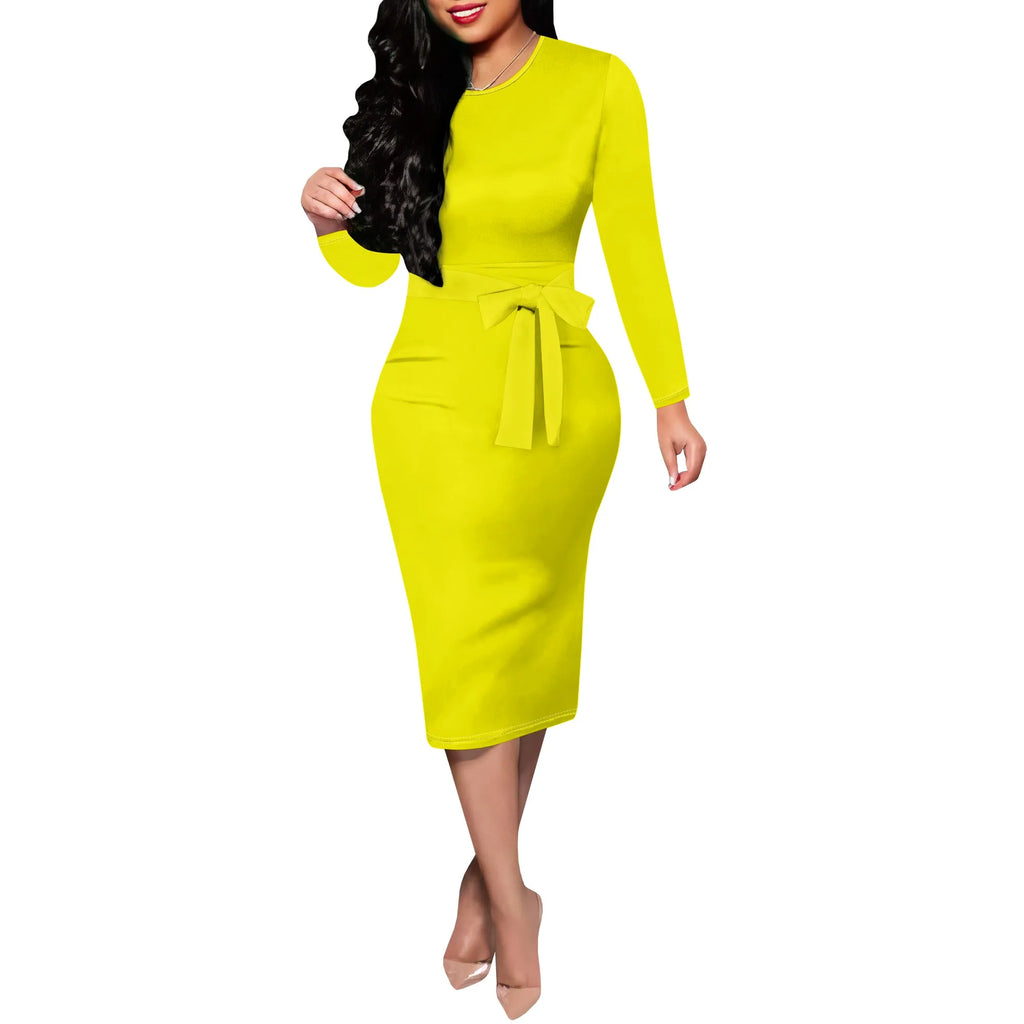 Women's Formal Church Dresses Elegant Midi Dress Office Pencil Dress for Work Funeral Cocktail Dresses