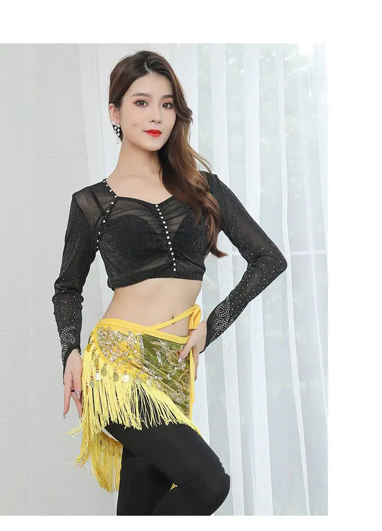Sequin Lace-up Performance Waist Scarf for Women