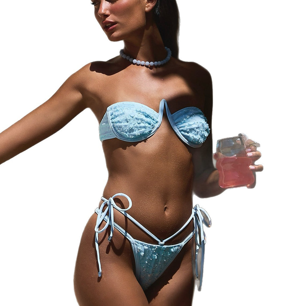 Bikini with Steel Support and Sequins - Two-Piece Women's Swimsuit