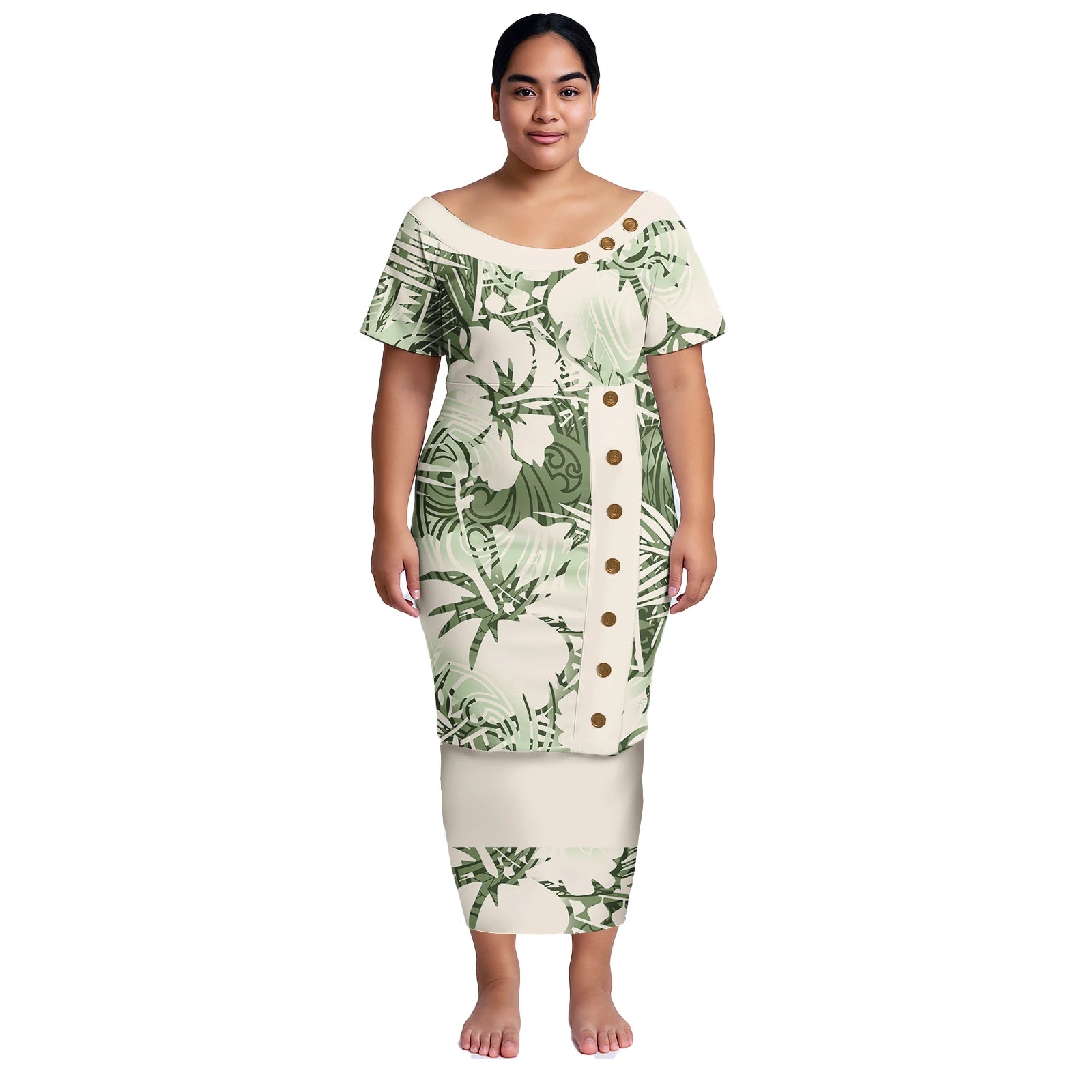 Shirt and Skirts 2Pcs Set Women Polynesian Style Print Night Dress Custom Print Big Size Clothing Summer Casual Dress