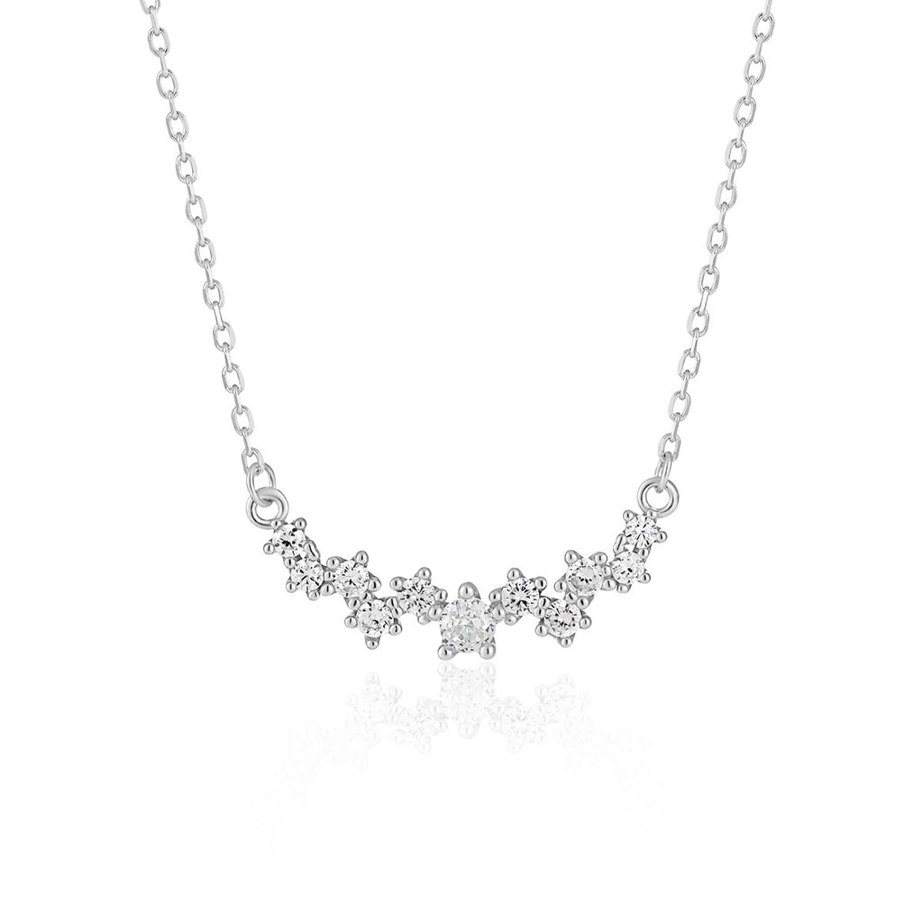 Women Beautiful Irregular CZ 925 Sterling Silver Necklace