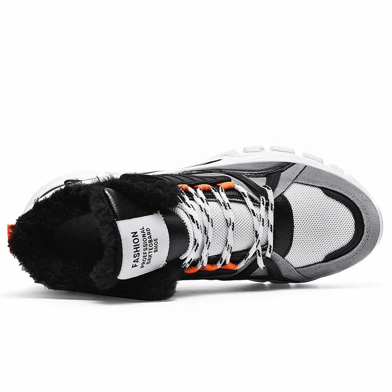 Brand Winter Boots Men Warm Trend Casual Men High Top Shoes Comfortable Sneakers Warm Fur Snow Outdoor Boots Ankle Boots