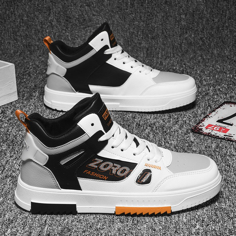 Shoes for men, trendy shoes for high school students, casual board shoes for men, versatile shoes for men, mid top sports, white shoes