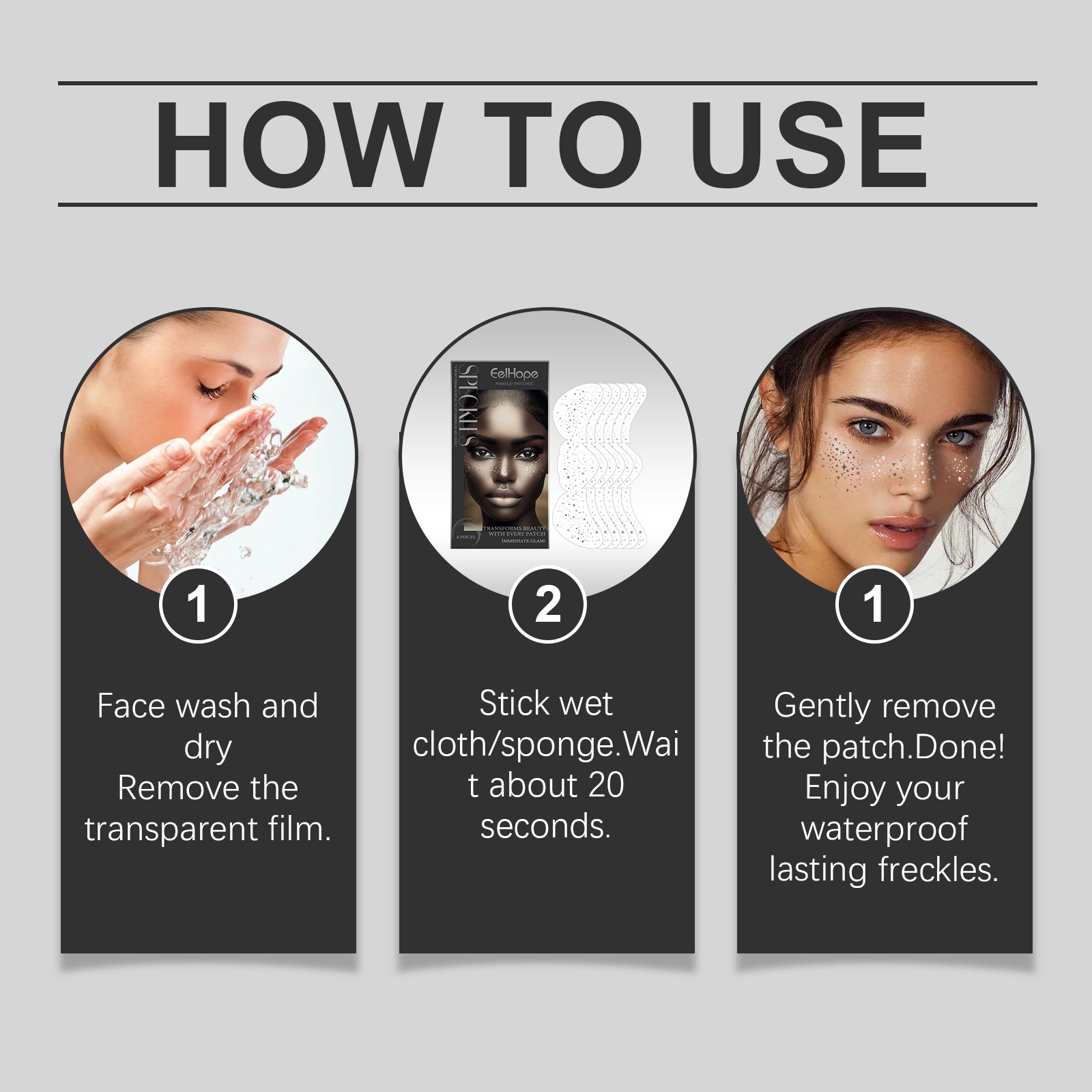 Eelhope Spot Makeup Patch Glitter Spot Tattoo Stickers Easily Create Freckle Makeup Contouring Patch