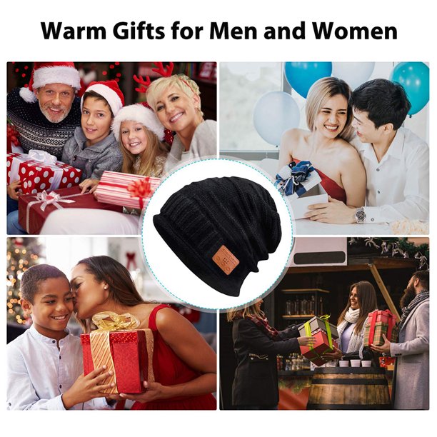 Gorro musical para hombre y mujer, gorro de punto con Bluetooth incorporado 