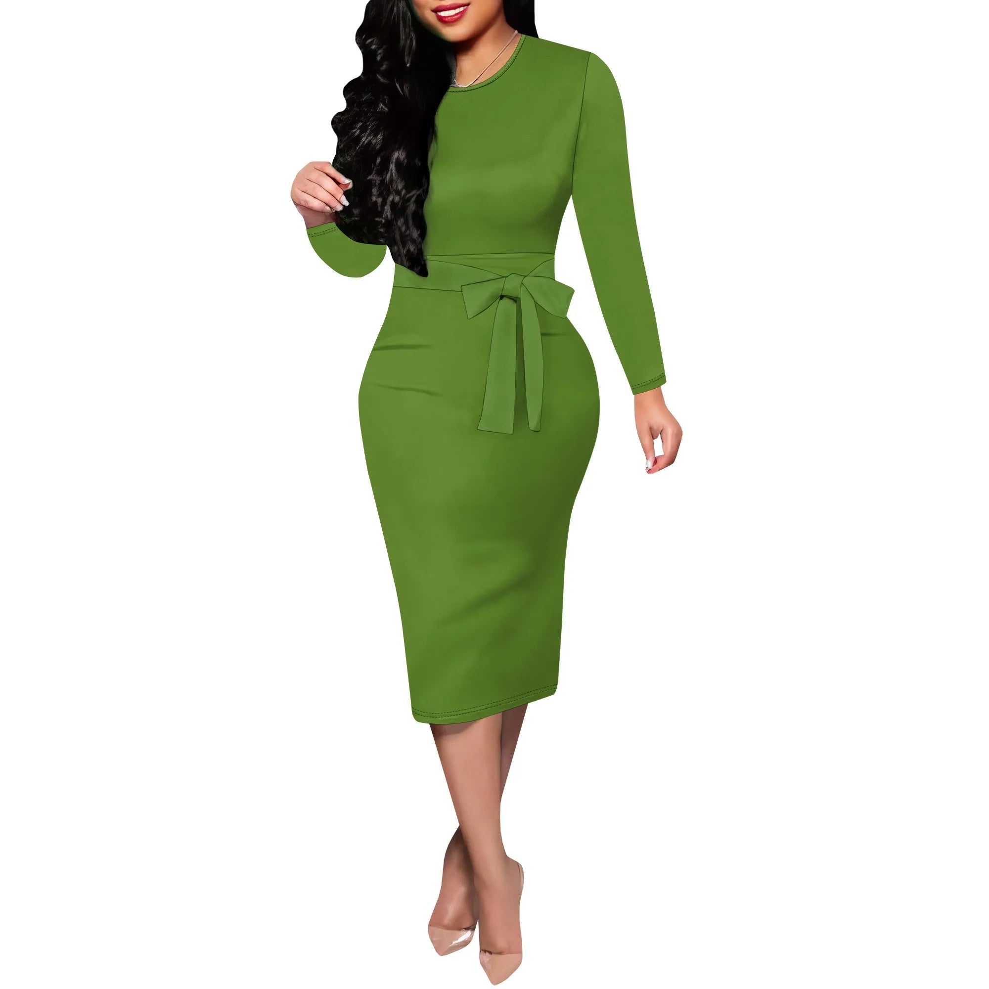 Women's Formal Church Dresses Elegant Midi Dress Office Pencil Dress for Work Funeral Cocktail Dresses