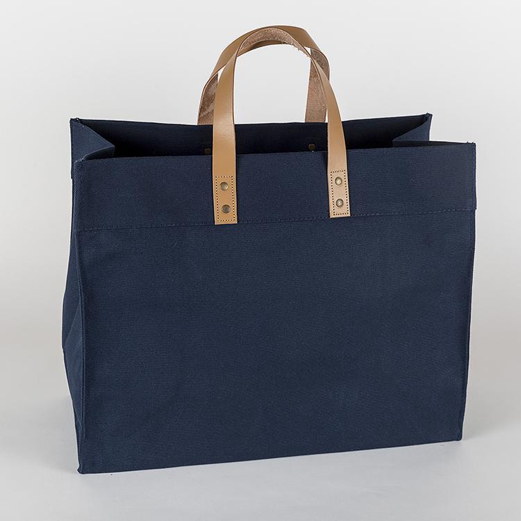 Box Tote Bag Canvas and Leather
