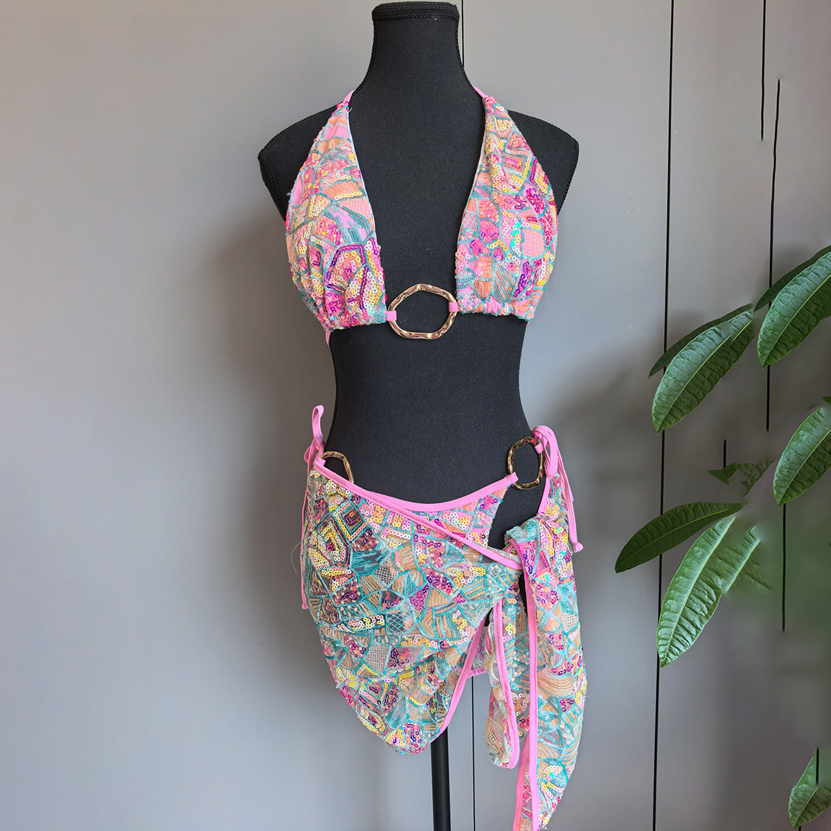 Style Sexy Swimsuit with Sequins for Women