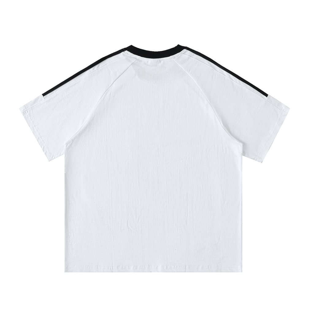 Contrast Tape Crewneck Cotton T-Shirt