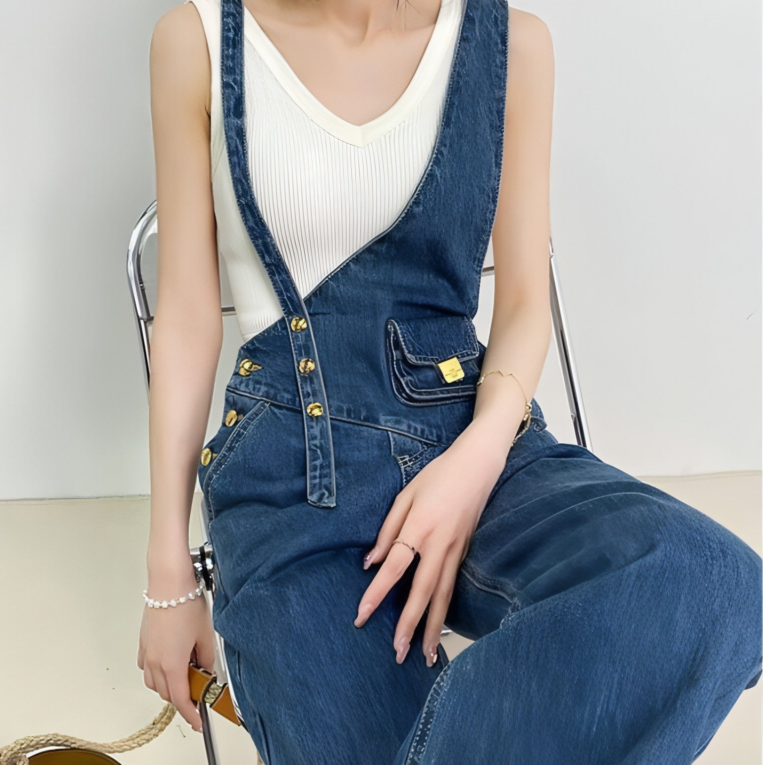 DenimCharm™ – Utility Strap Suspender Jeans
