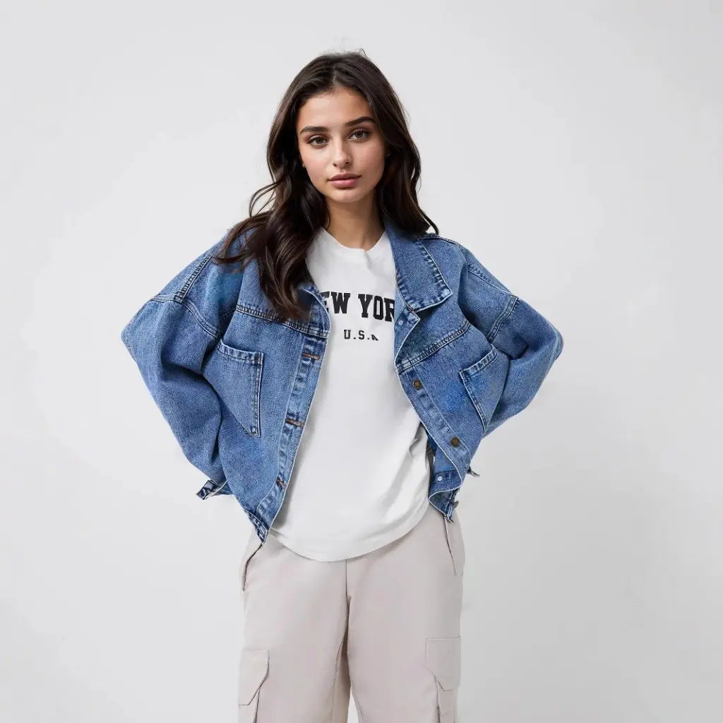 Women's Denim Coat Autumn Fashionable Casual Outerwear Jacket