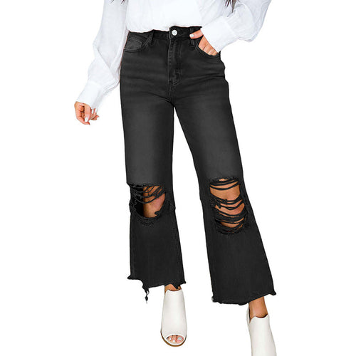 UrbanEdge™ Women's Jeans – High-Waist, Vintage-Ripped Style