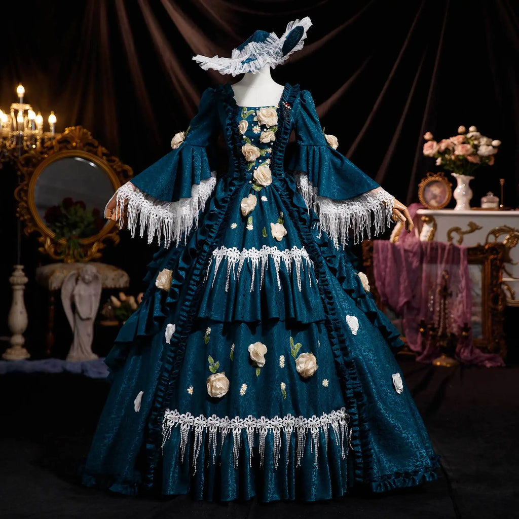 Vestido de gala estilo victoriano británico con temperamento de lujo, estilo princesa del bosque, corte francés, celebridades, banquetes, reuniones anuales 