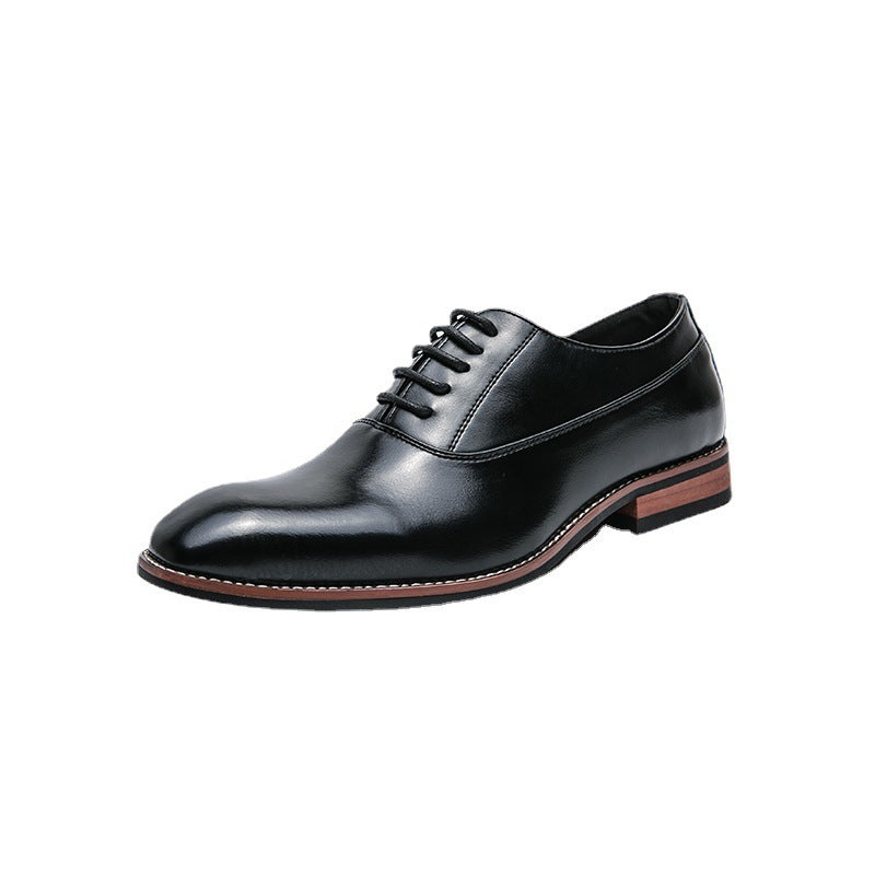 Casual shoes, leather shoes, men's formal wear, men's shoes, lace up business pointed leather shoes