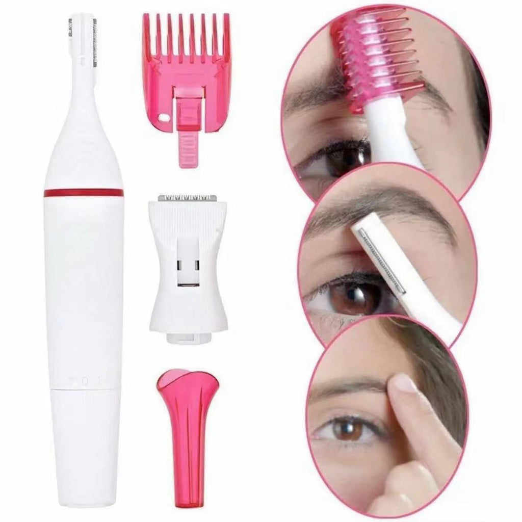 Tondeuse à sourcils électrique multifonctionnelle 5 en 1 pour femmes, appareil d'épilation portable pour les voyages, rasoir corporel complet