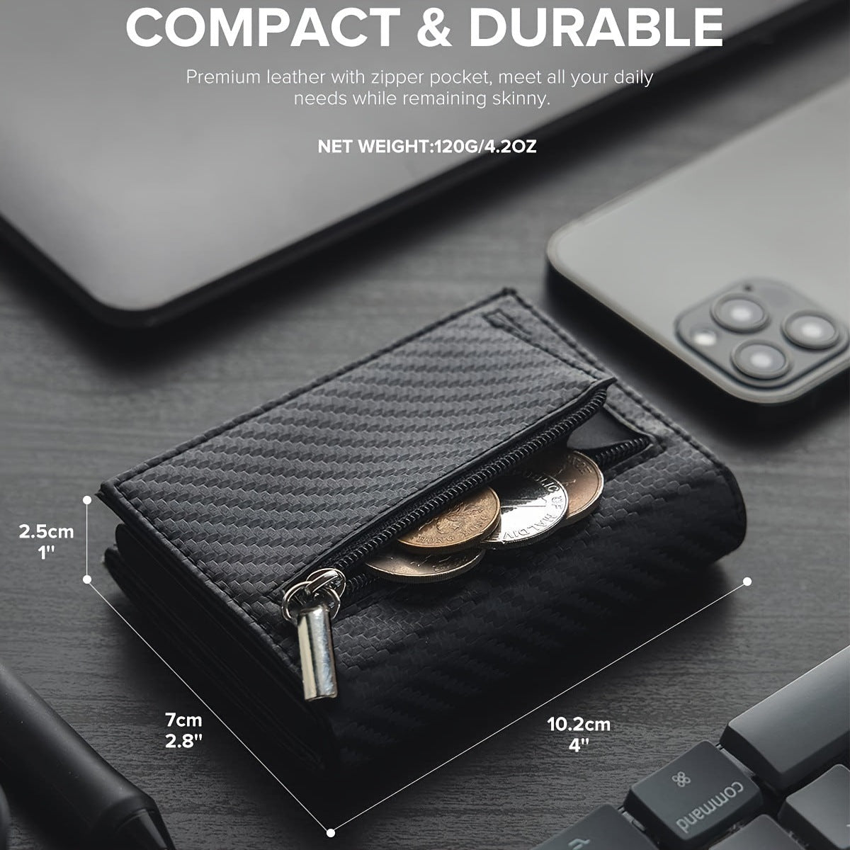 Men's Carbon Fiber Magnetic Card Clip PU Leather RFID Bank Card Bag Large Capacity Card Clip