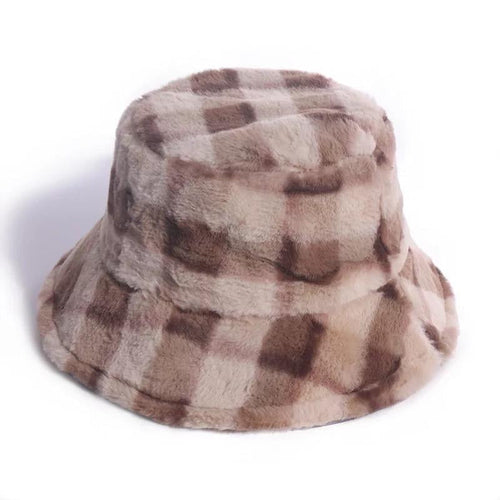 Blue Plaid Bucket Hat, Gingham checkered hat