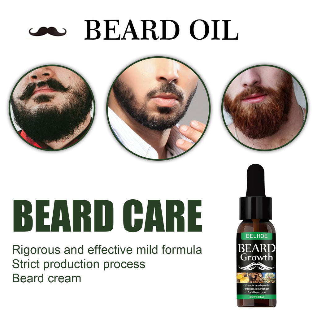 Huile à barbe, spray nourrissant et hydratant pour le soin des poils du visage, favorise la pousse et épaissit la barbe.